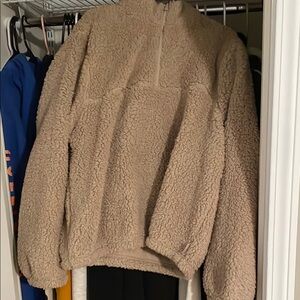 Cozy Tan Sherpa Pullover